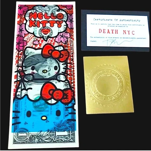 Death NYC 2023 Hello Kusama Kitty $1 Ltd Ed 32/100 Original Sign wCOA